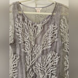 Sundance Gray Embroidered Dress Size 10 EUC